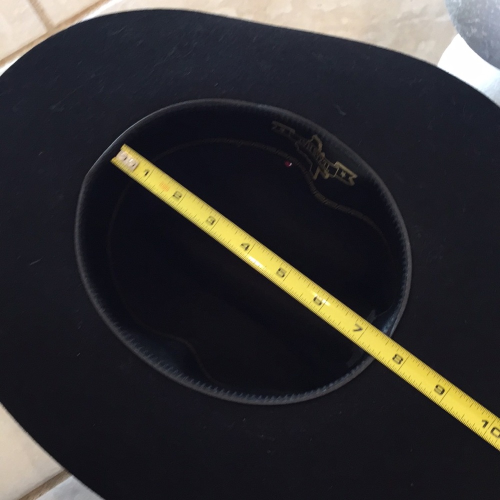 Black Texas hat Western style hat wool made in USA - Picture 5 of 9